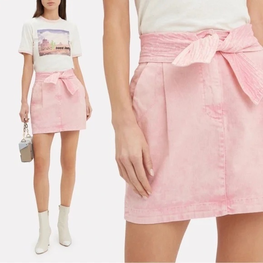 Ulla Johnson pink denim skirt